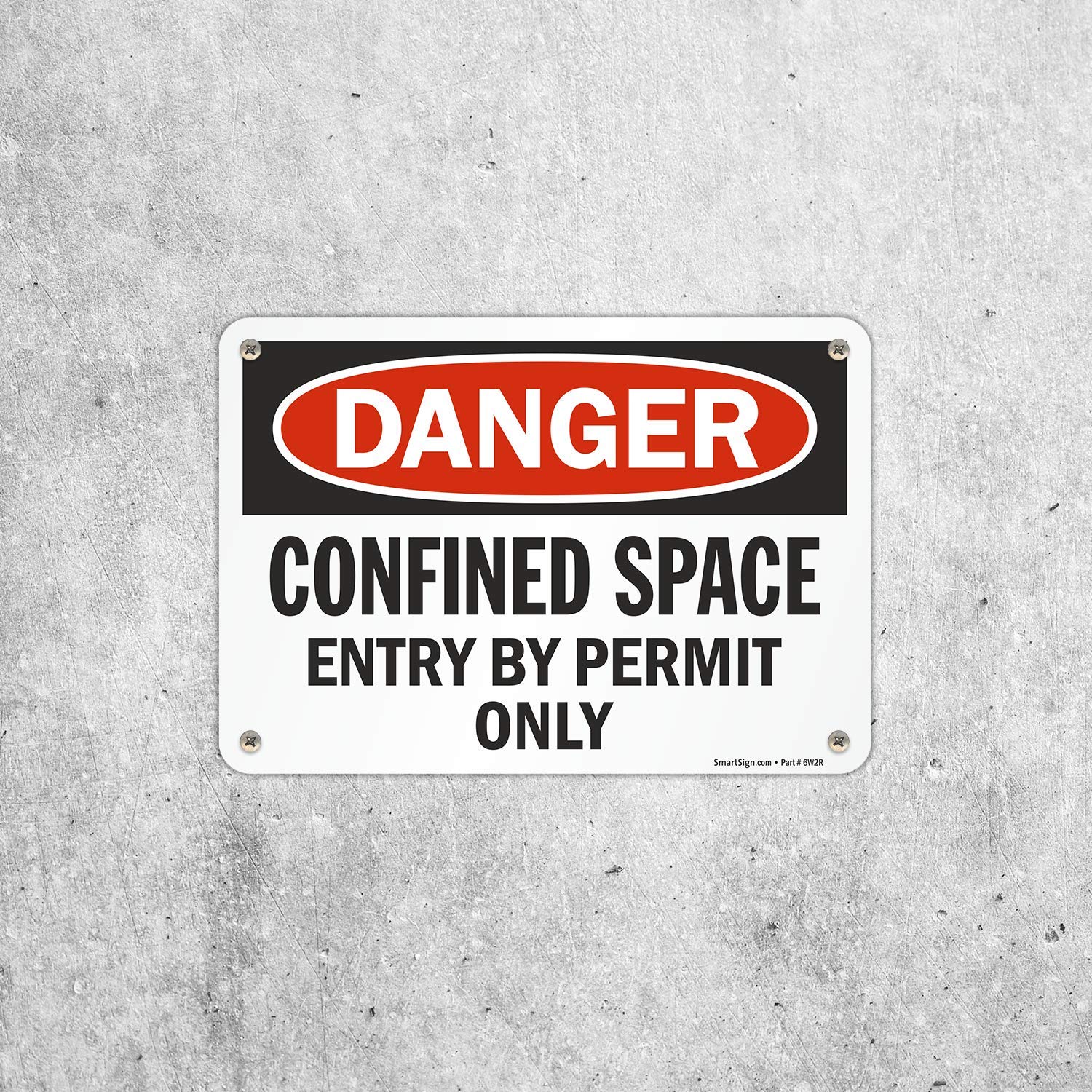SmartSign 7 x 10 inch “Danger - Confined Space, Entry By